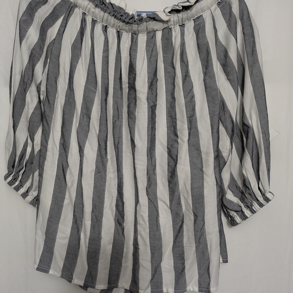 NWT Banana Republic Factory Off Shoulder Striped Blouse XS - Picture 3 of 8